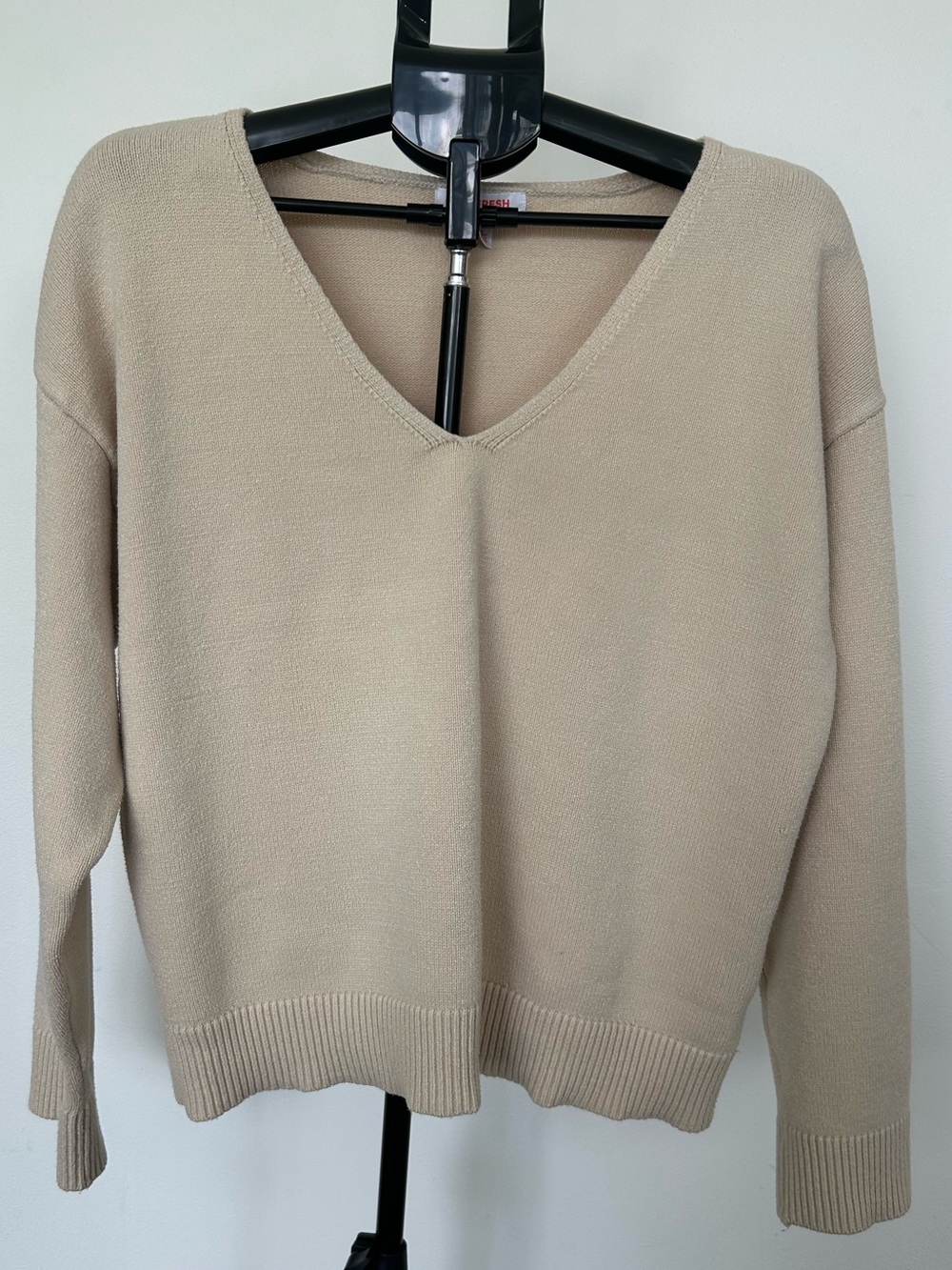 Joe Fresh Neutral Beige V-Neck Sweater